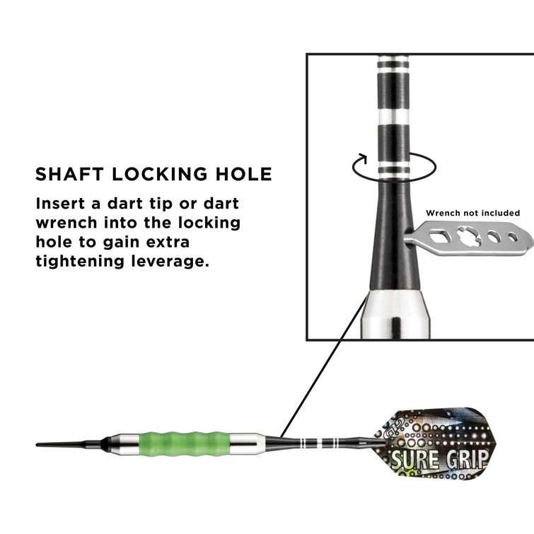Viper Sure Grip Green Nickel Silver Soft Tip Darts Set