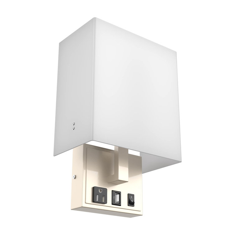 Brushed Nickel 1-Pack Wall Sconce with White Acrylic Shade