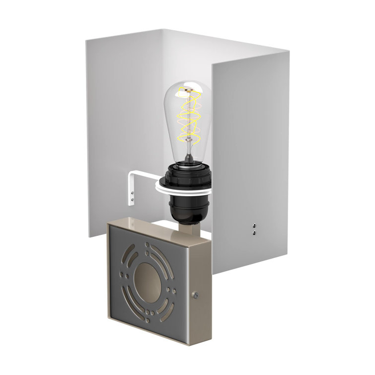 Brushed Nickel 1-Pack Wall Sconce with White Acrylic Shade