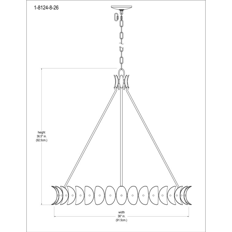 Natural Champagne Mist 8-Light Coconut Shell Chandelier