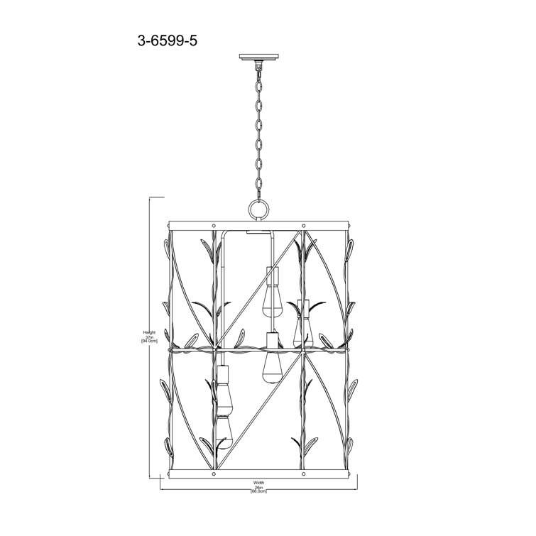 Lexington Matte Black 5-Light Trellis Pendant