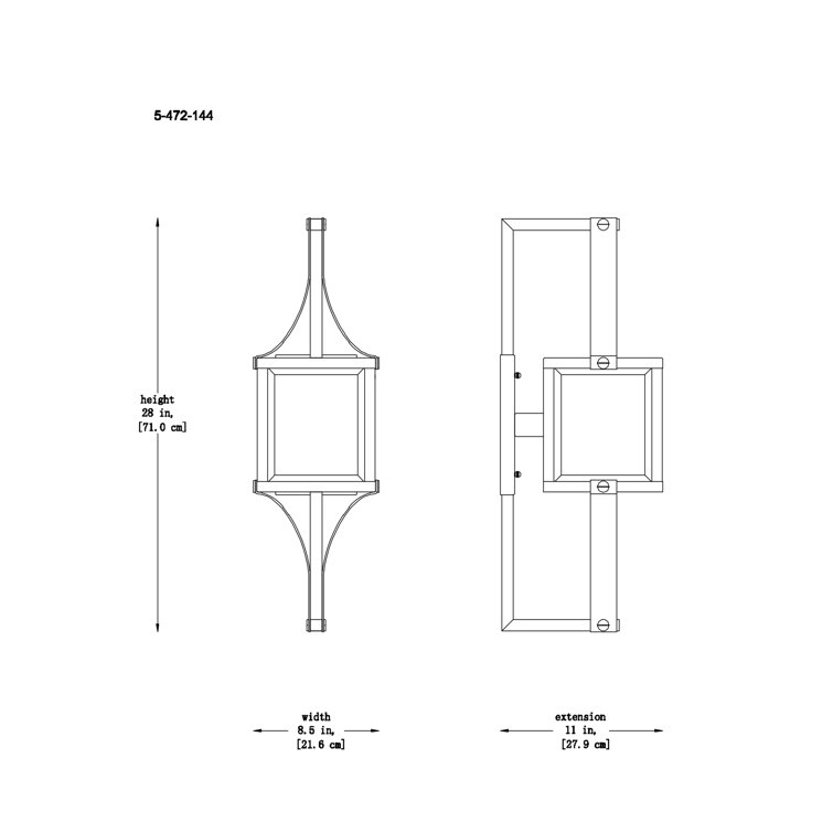 Matte Black and Brass 28" Outdoor Wall Lantern