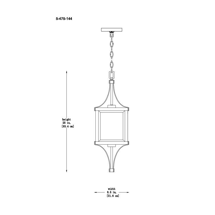 Raeburn Matte Black and Brass Outdoor Hanging Lantern with Clear Glass