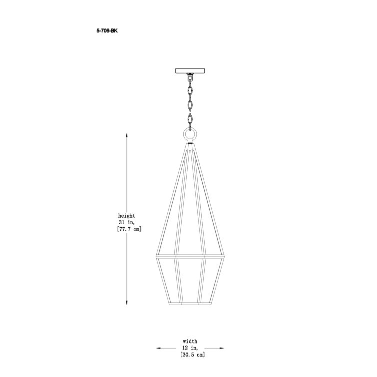 Matte Black Art Glass 1-Light Outdoor Hanging Lantern