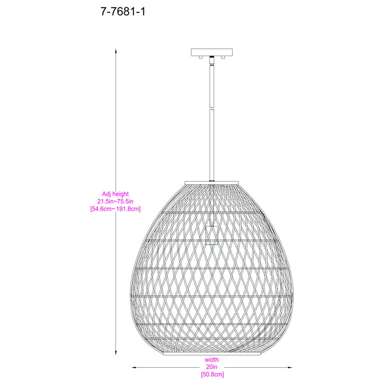 Maya Bisque White Resin Wicker 1-Light Pendant