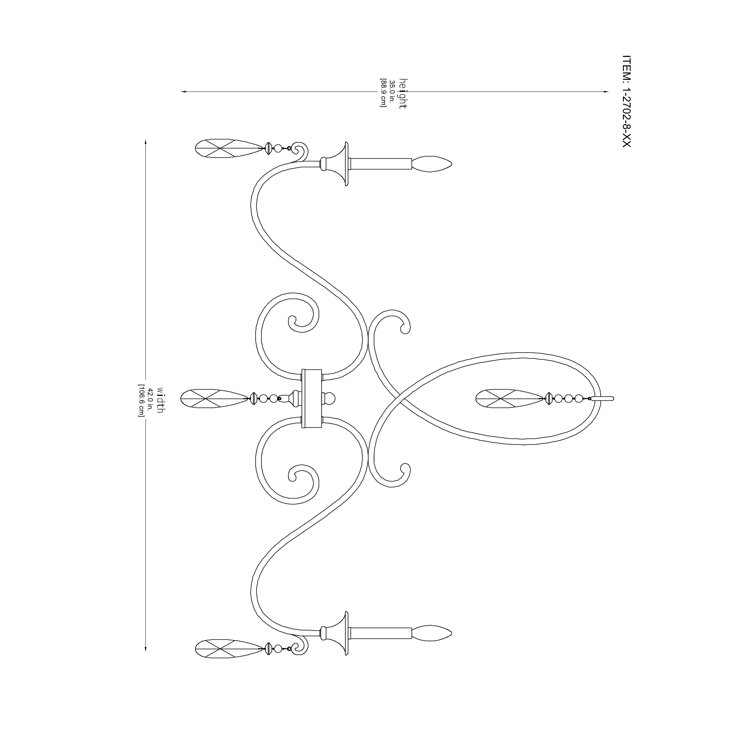 Fairchild 8-Light Warm Brass Chandelier with Crystal Drops