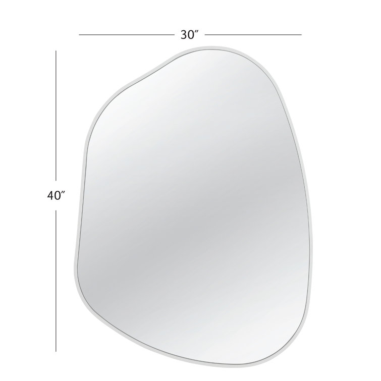 Solana White Asymmetrical Wood Wall Mirror