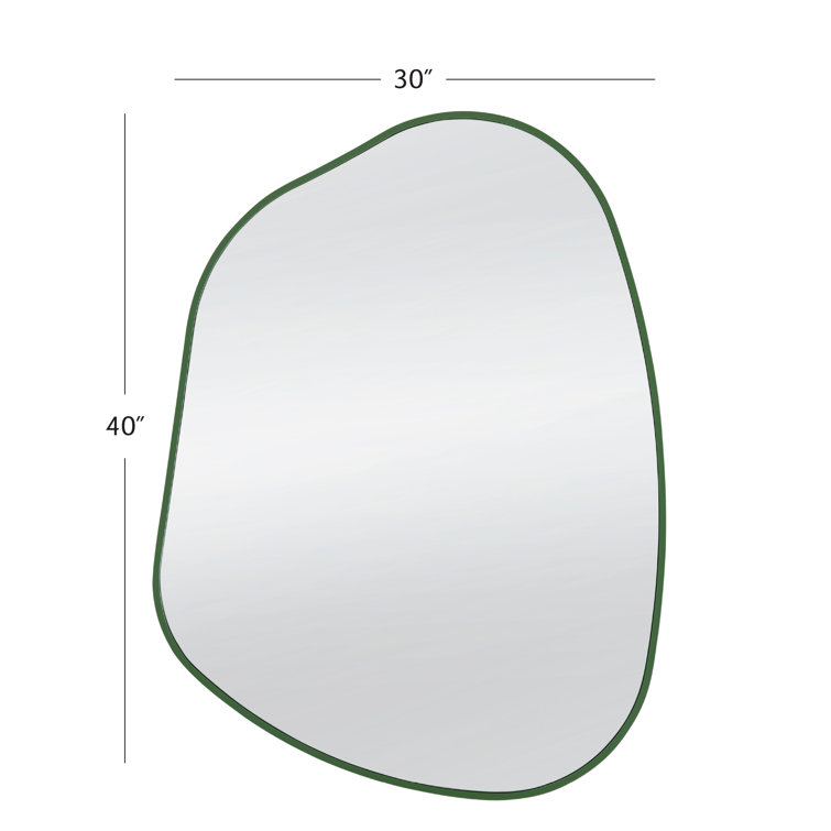 Solana Green Wood Asymmetrical Wall Mirror
