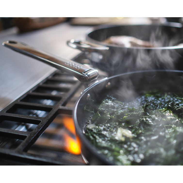 Blue Ceramic Non-Stick Frying Pan with Folding Handle