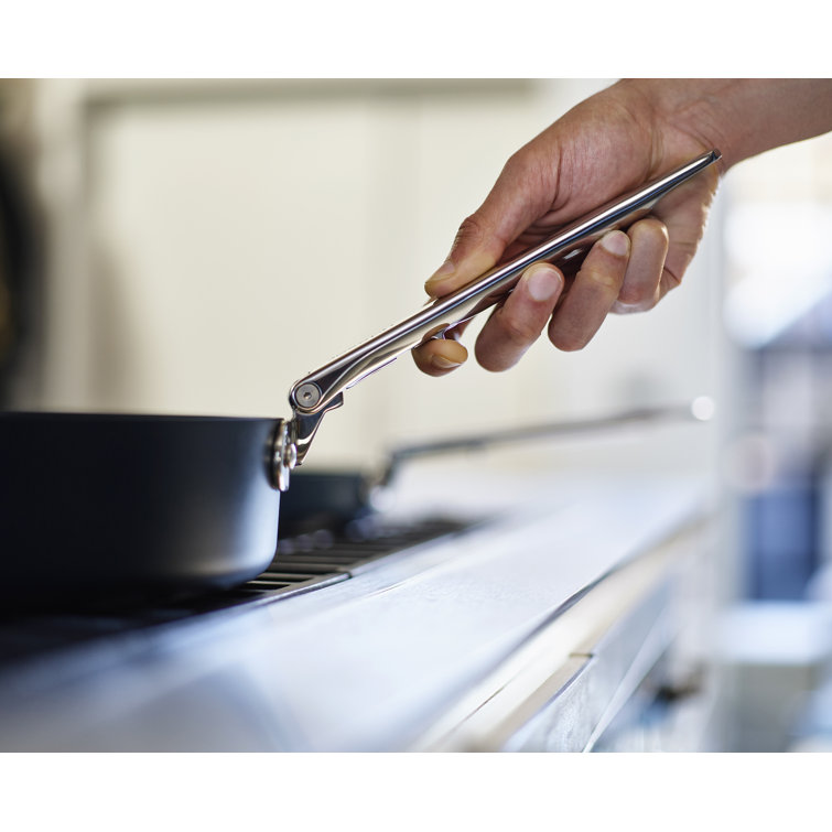 Blue Ceramic Non-Stick Frying Pan with Folding Handle