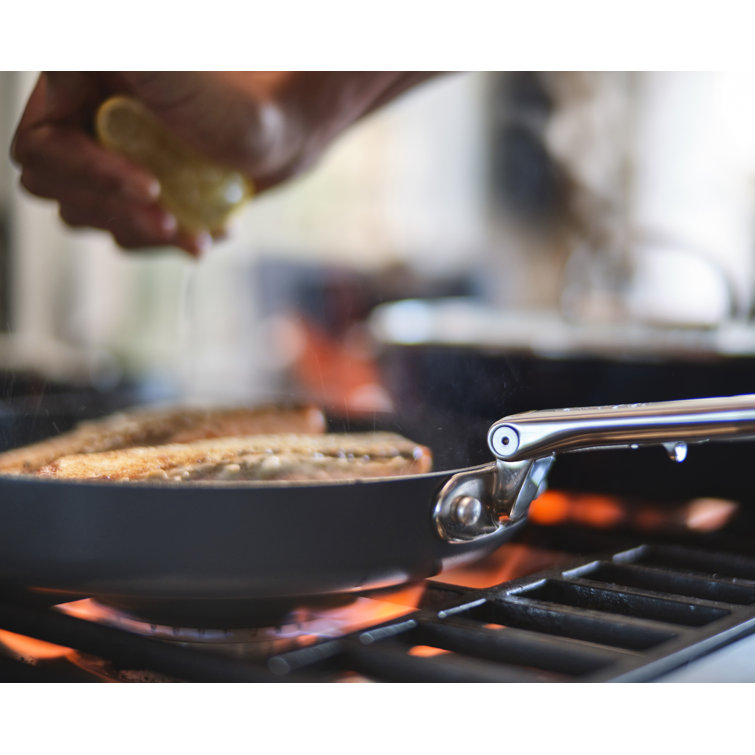 Blue Ceramic Non-Stick Frying Pan with Folding Handle