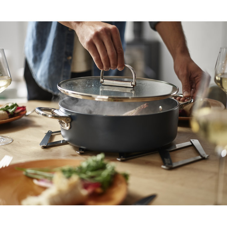 Expandable Silver Stainless Steel Rectangle Trivet