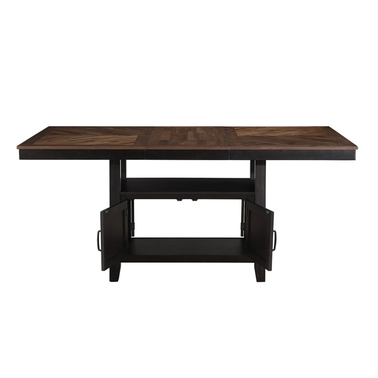 Black and Brown 6-Piece Counter Dining Set with Bench