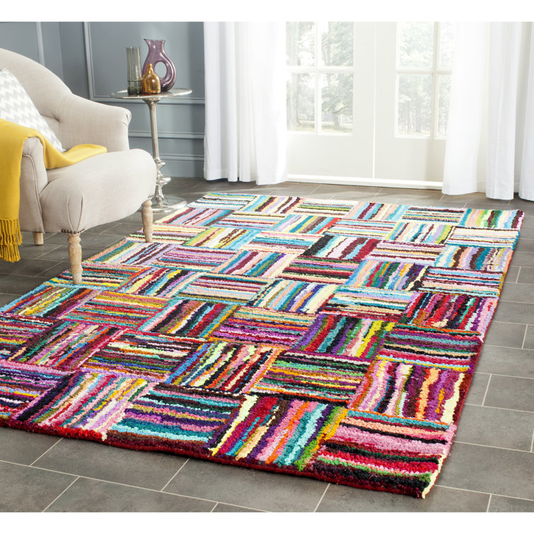 Multicolor Hand-Tufted Wool and Cotton 6' x 9' Area Rug