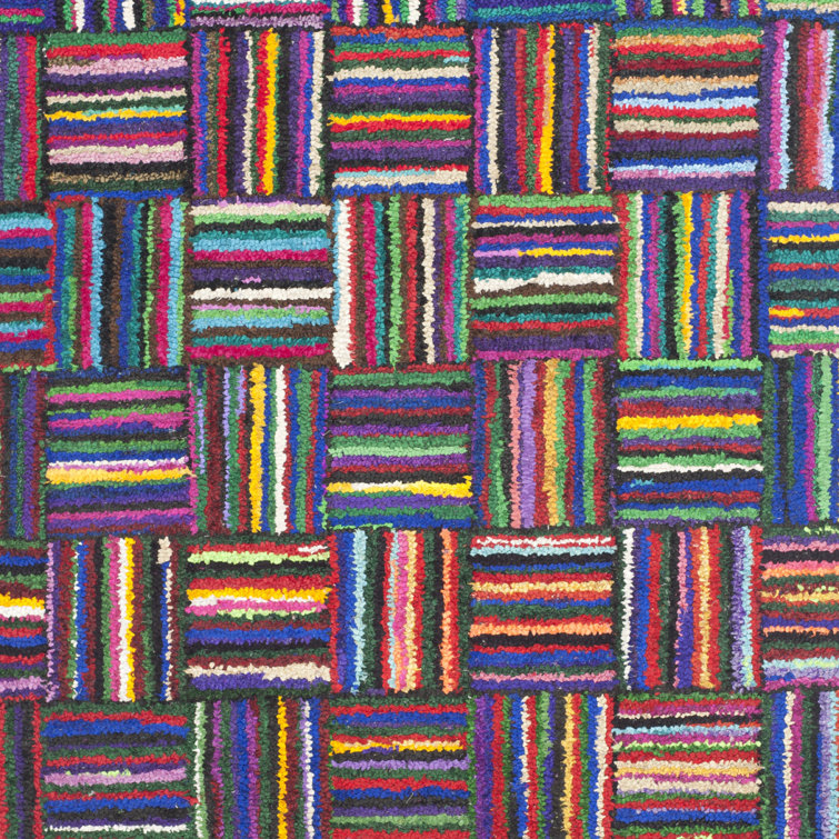 Multicolor Hand-Tufted Wool and Cotton 6' x 9' Area Rug