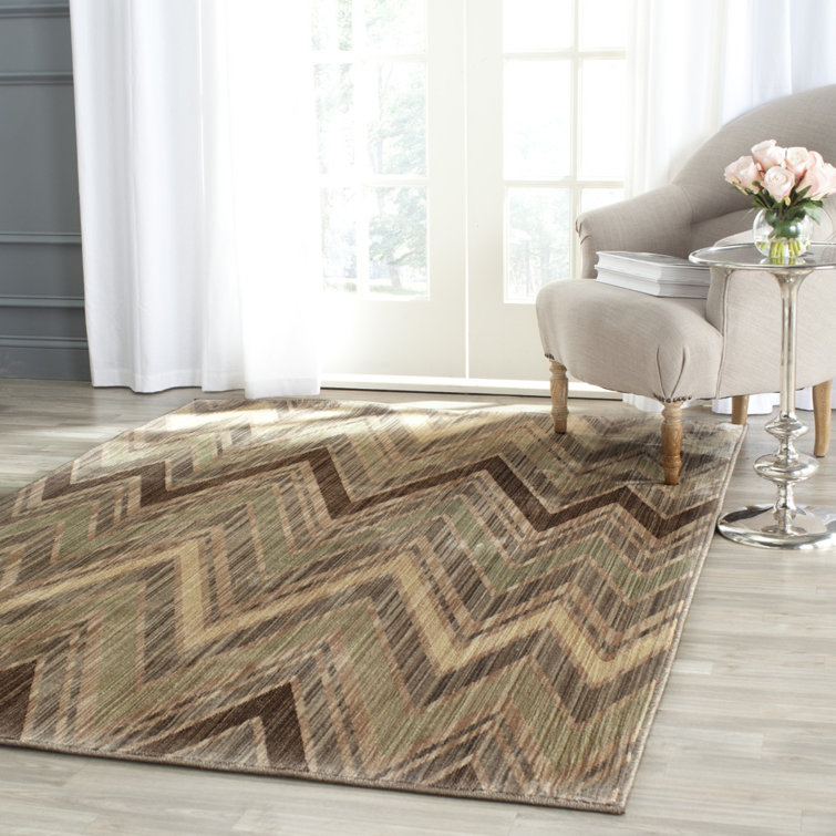 Geometric Gray Synthetic 8' x 10' Easy Care Area Rug