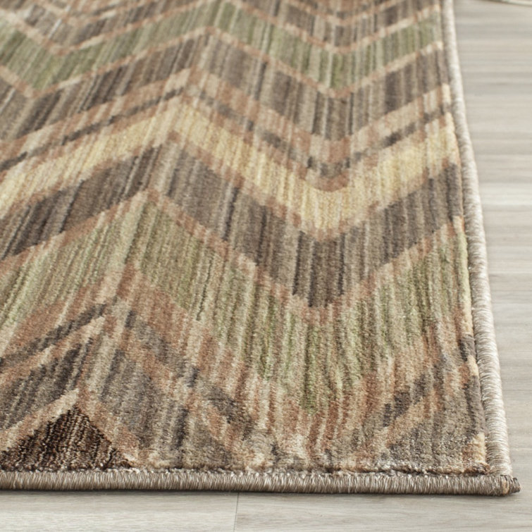 Geometric Gray Synthetic 8' x 10' Easy Care Area Rug
