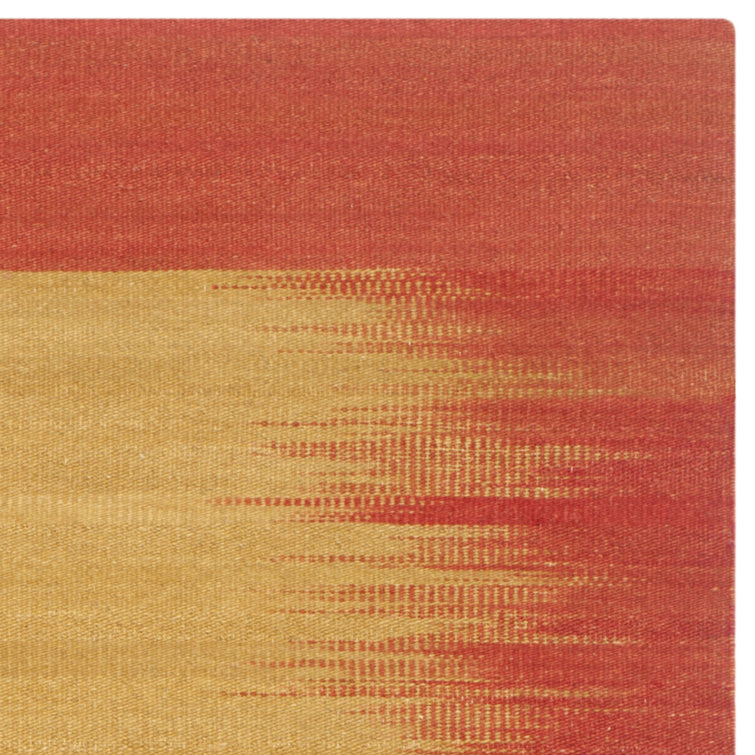 Hand-Woven Rust Wool 5' x 8' Reversible Area Rug
