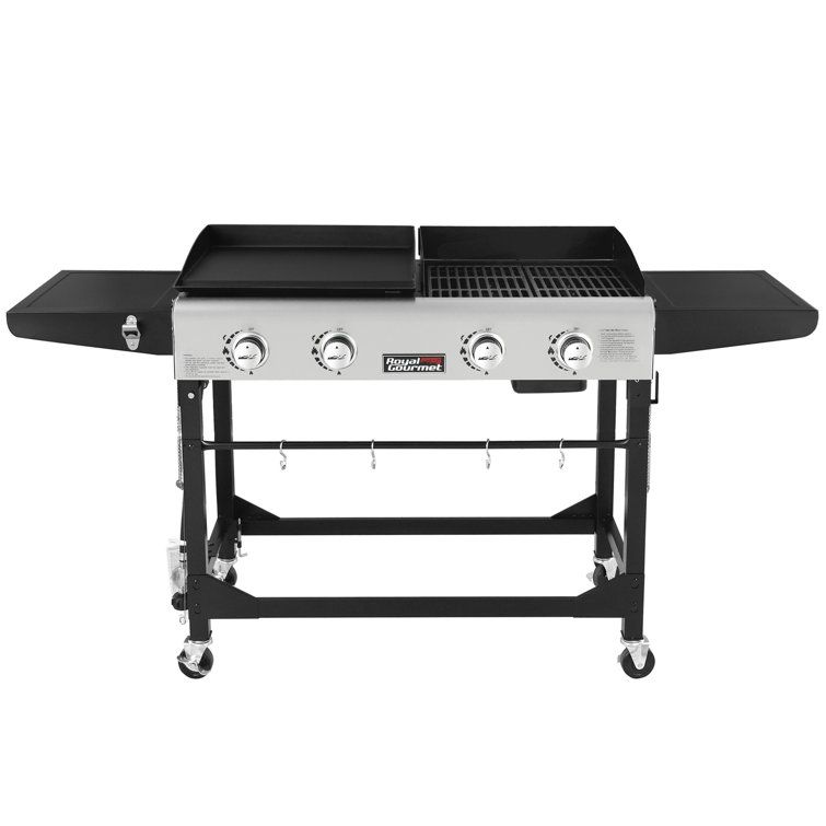 Royal Gourmet 66" Stainless Steel Propane Gas Grill with Side Burner