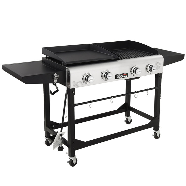 Royal Gourmet 66" Stainless Steel Propane Gas Grill with Side Burner