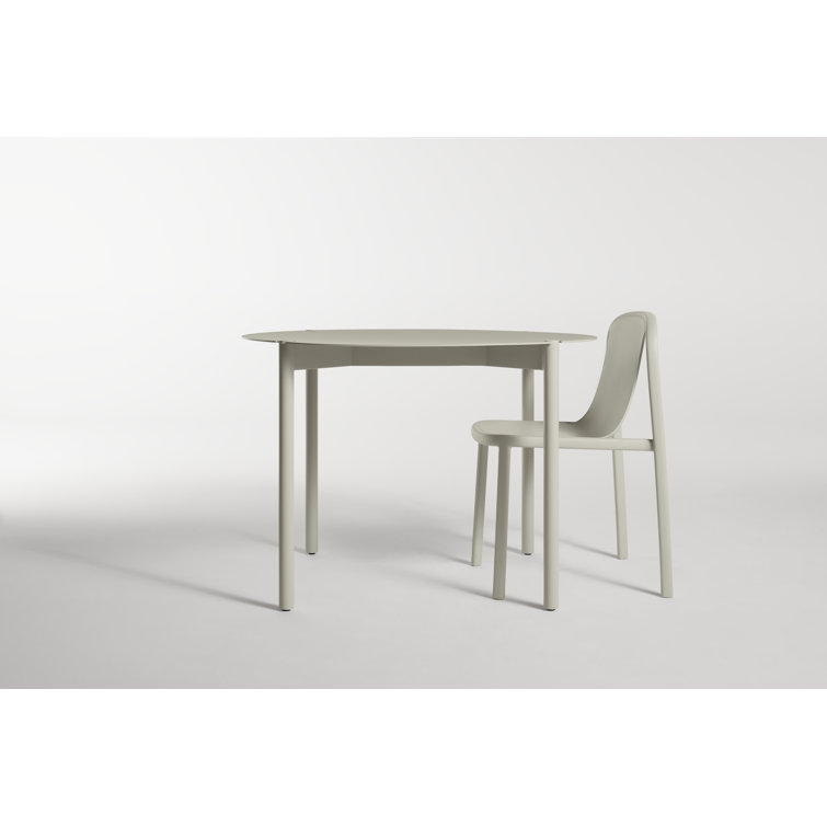 Putty Round Contemporary Metal Dining Table