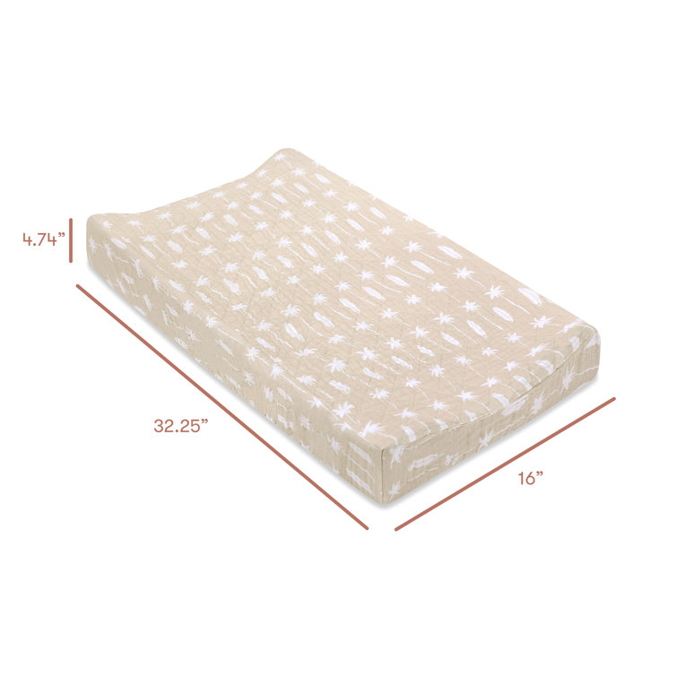 Beach Bum Quilted Beige Organic Cotton Changing Pad Cover