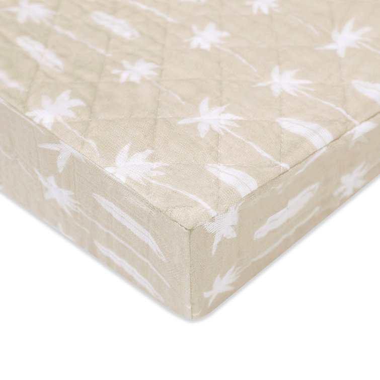 Beach Bum Quilted Beige Organic Cotton Changing Pad Cover