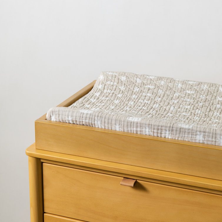 Beach Bum Quilted Beige Organic Cotton Changing Pad Cover