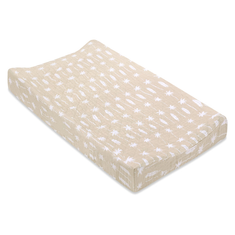 Beach Bum Quilted Beige Organic Cotton Changing Pad Cover