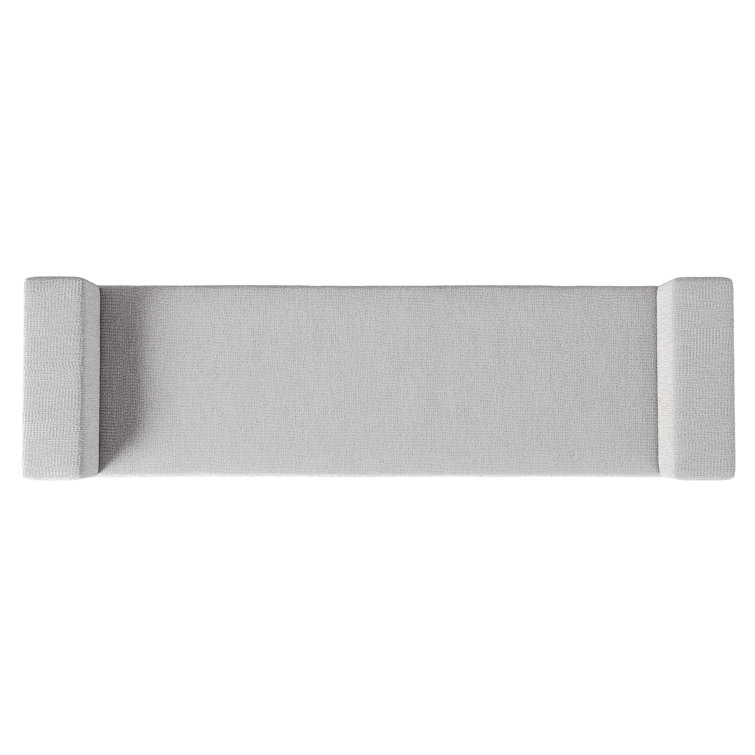 Gray Polyester Upholstered Bench with Nickel-Plated Steel Frame