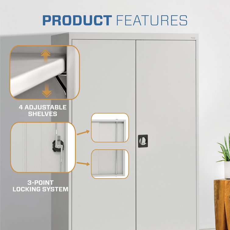 Sandusky Lee Elite 24" D x 46" W x 72" H, Steel Garage Storage Cabinet by Sandusky