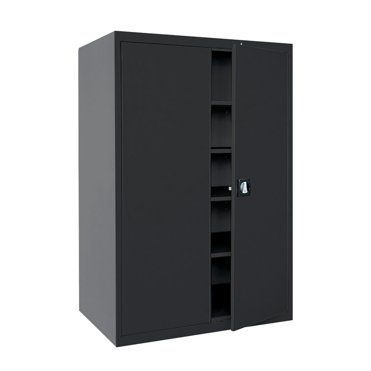 Black Full Height Steel Office Storage Cabinet with Adjustable Shelving