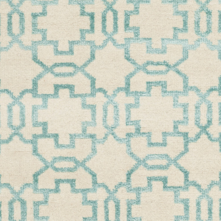 Modern Moorish Geometric 8' x 10' Gray Wool & Viscose Rug