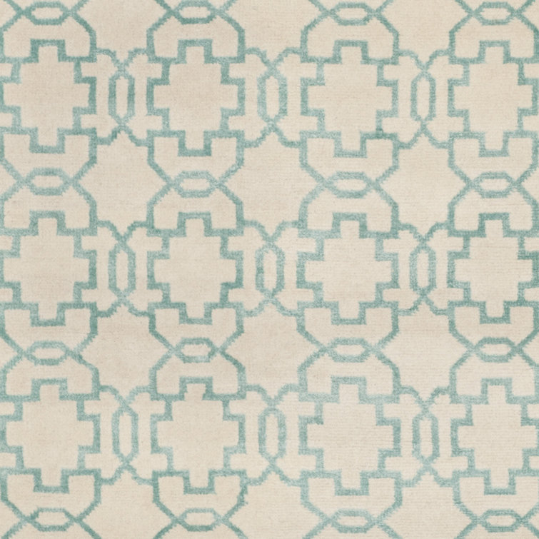 Modern Moorish Geometric 8' x 10' Gray Wool & Viscose Rug