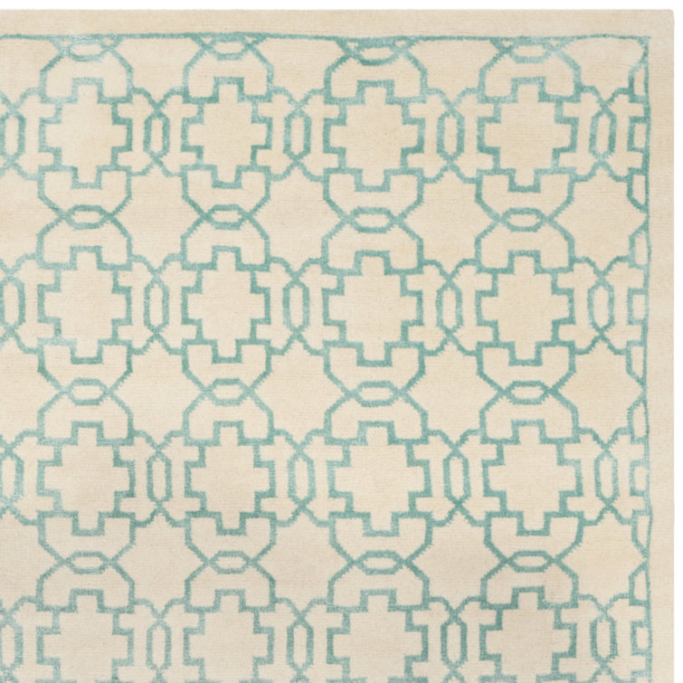 Modern Moorish Geometric 8' x 10' Gray Wool & Viscose Rug
