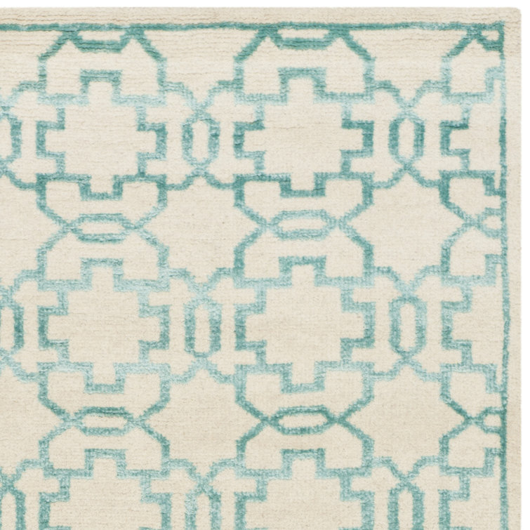 Modern Moorish Geometric 8' x 10' Gray Wool & Viscose Rug