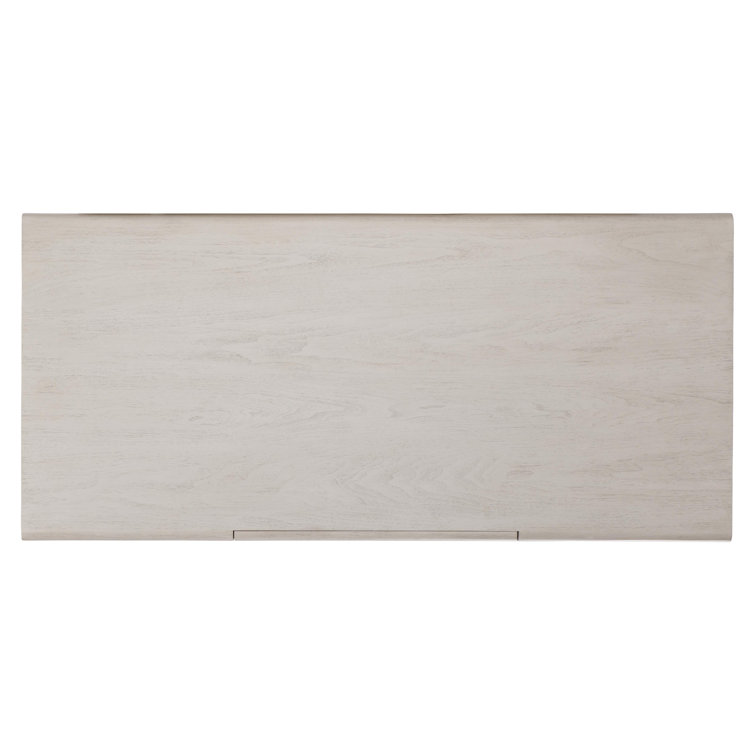 Gray Walnut Writing Desk with Textured Metal Legs