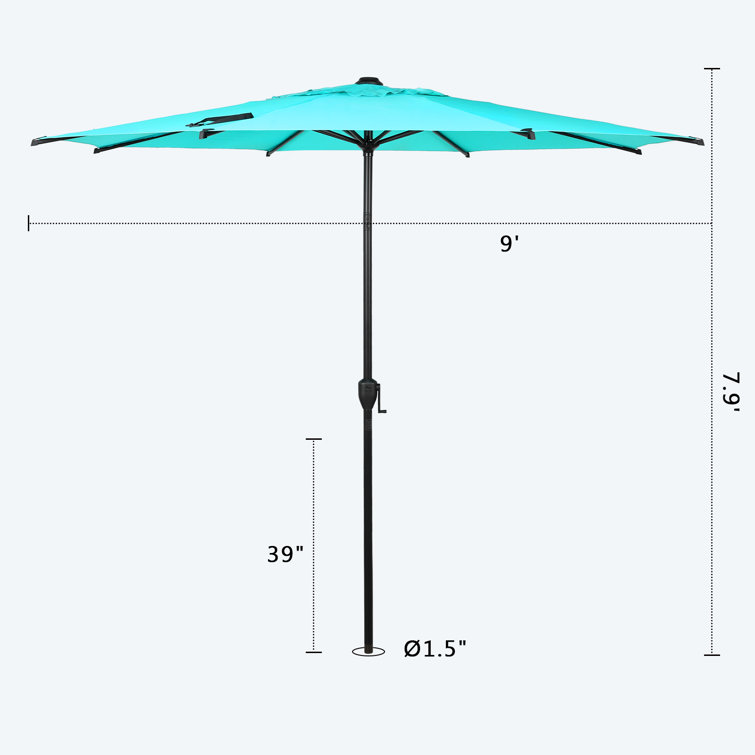 Lyon 108" Light Blue Steel Market Umbrella