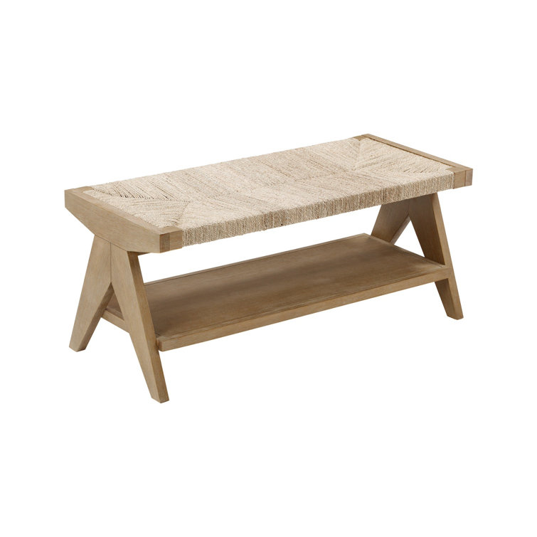 Beacon Light Brown Seagrass Bench with Storage