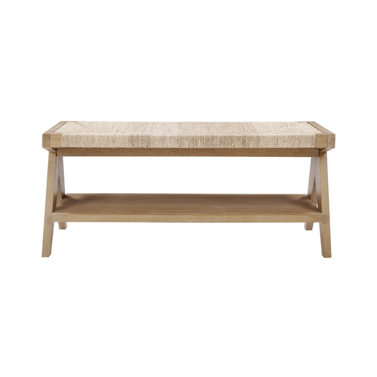 Beacon Light Brown Seagrass Bench with Storage