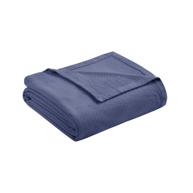 Navy Blue King Size Cotton Machine Washable Blanket
