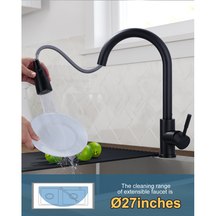 Matte Black Touchless Pull-Down Kitchen Faucet with Spray
