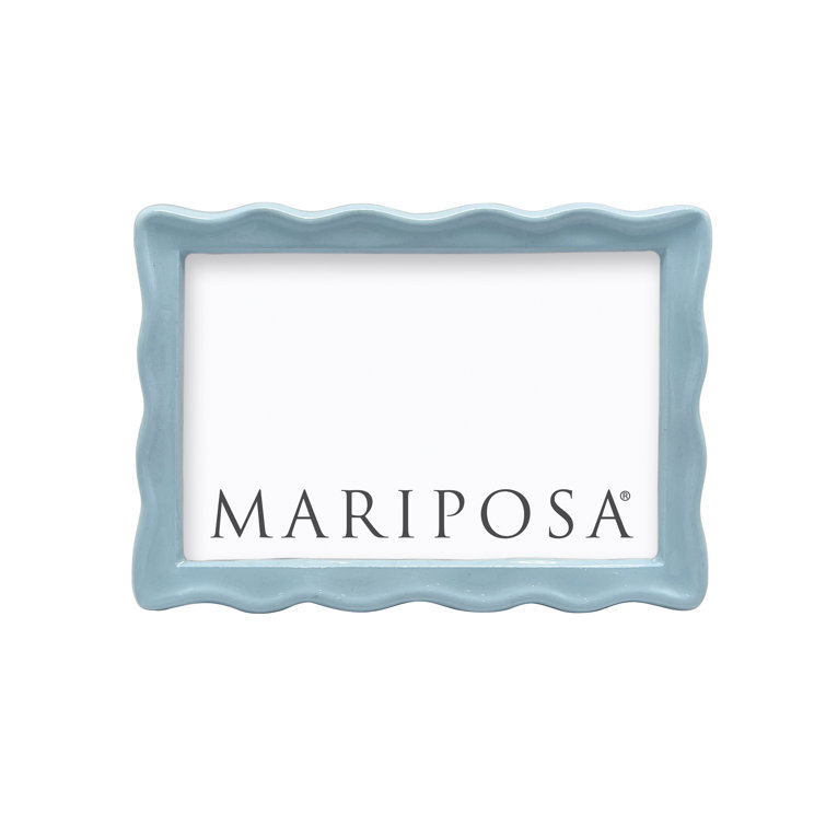 Aqua Wavy Aluminum 4x6 Picture Frame