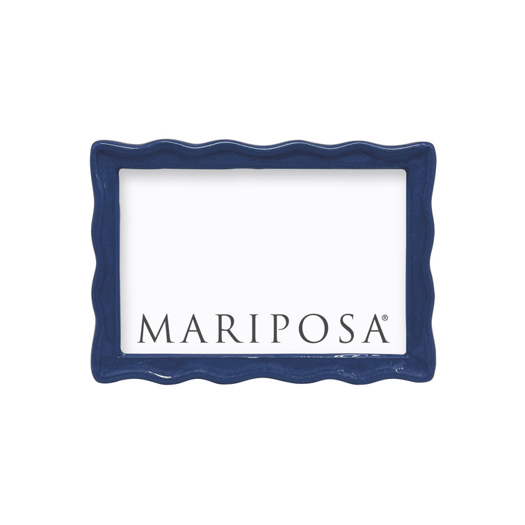 Wavy Blue Enamel 4x6 Tabletop and Wall Frame