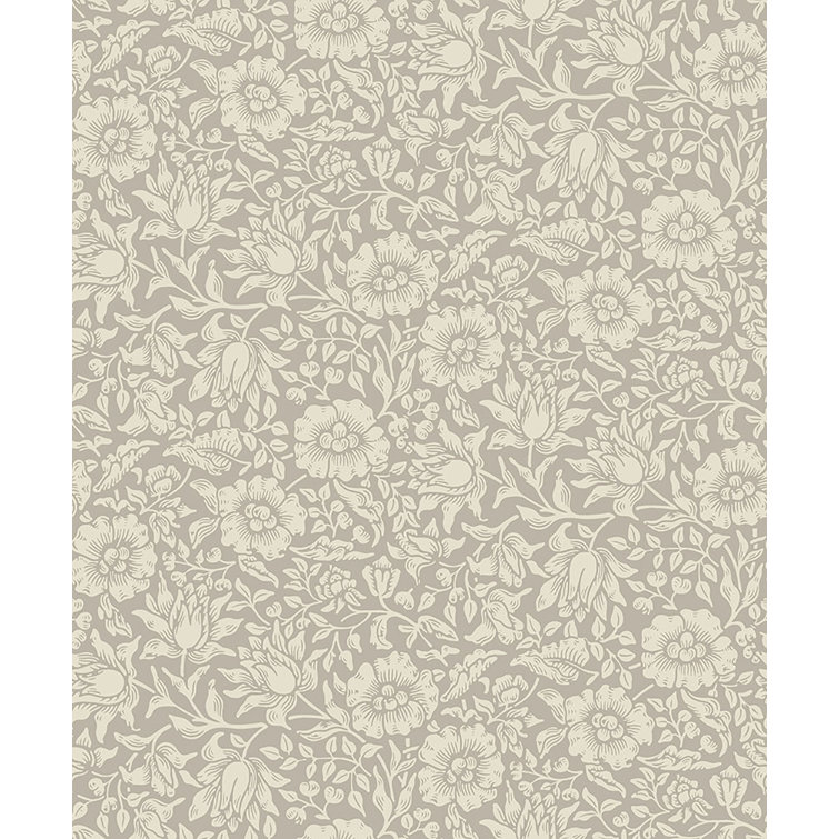 Mallow Grey Floral Non-Pasted Washable Wallpaper Roll