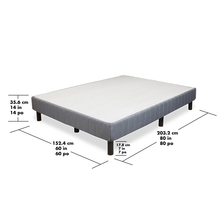 Queen Enforce Upholstered Metal Platform Bed Frame
