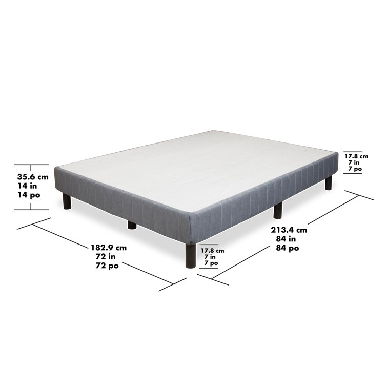Cal King Upholstered Metal Platform Bed Frame