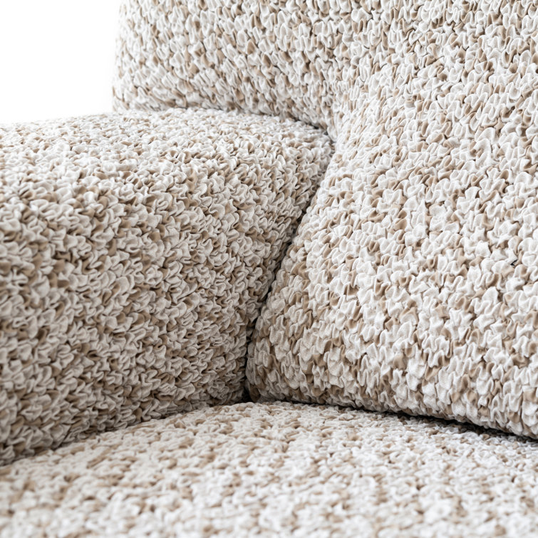 Venezia Cream Stretch Sofa Slipcover - Waterproof Polyester Blend