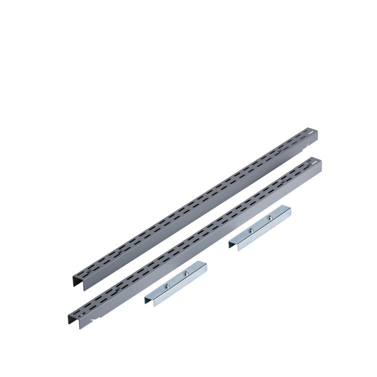 63" Gray Steel Wall-Mounted Modular Garage Organizer