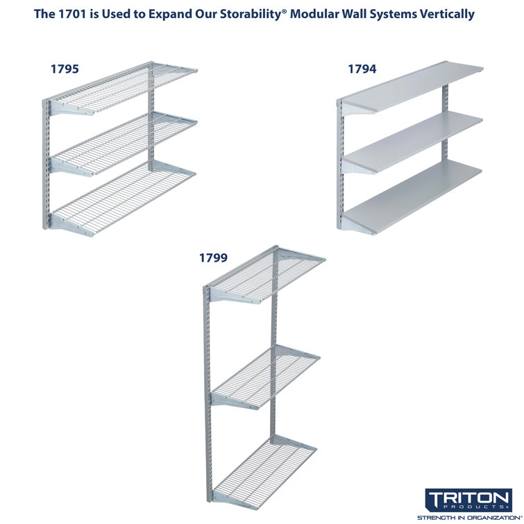 63" Gray Steel Wall-Mounted Modular Garage Organizer